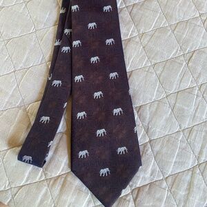De Amanda Elephant Purple/Brown Silk Tie